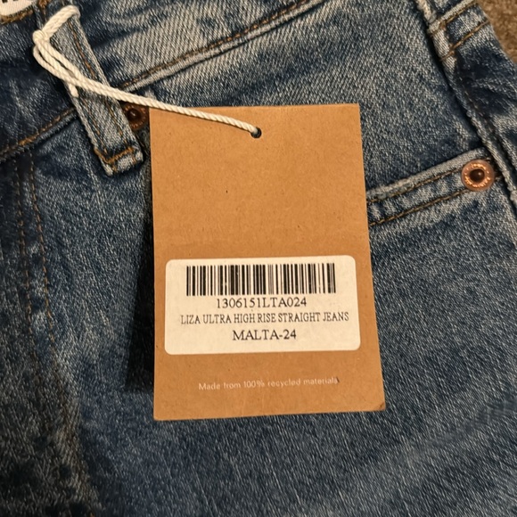 Reformation Liza Ultra High Rise Straight Jeans Malta 24 NWT - Picture 9 of 9